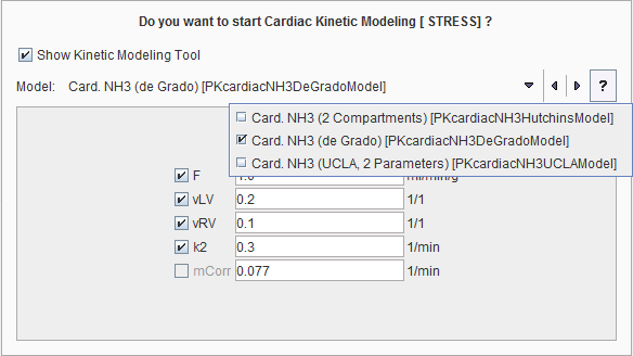 PCARD Kinetic Modeling Starting Dialog